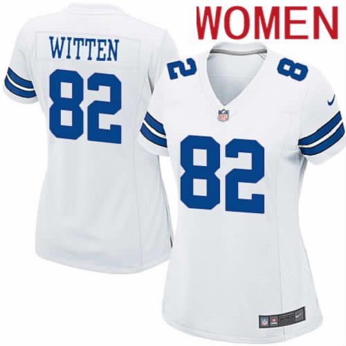 Women Dallas Cowboys #82 Jason Witten Nike White Team Game NFL Jersey->women nfl jersey->Women Jersey